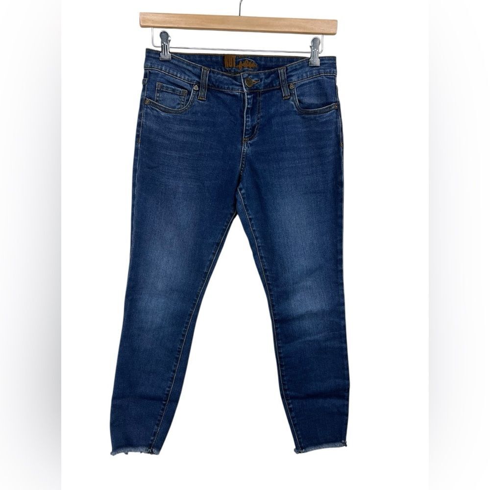 Kut from the Kloth Skinny Ankle Raw Hem Jeans Womens 8 - Picture 1 of 7